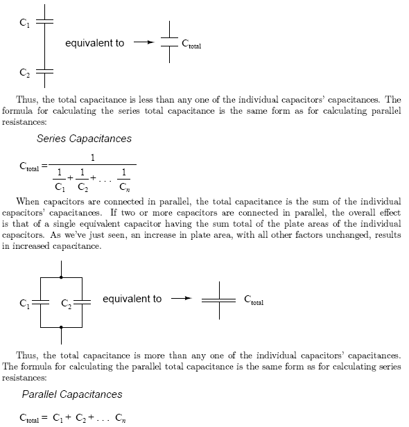 Series and Parallel Capacitors